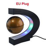 Fashion Home Decoration LED Floating Tellurion C Shape Magnetic Levitation Floating Globe World Map With LED Light US/UK/EU Plug