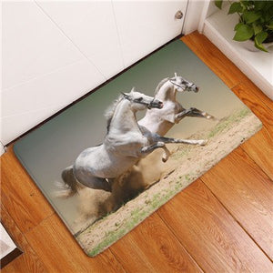 New Fashion Style Majestic Horse Print Carpets Anti-slip Floor Mat Outdoor Rugs Clear Front Door Mats