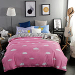 Solstice Home Textile Children's Cartoon Fashion Color Adult Bedding Sets Double Bed Queen Full Size Duvet Cover Bed Sheet 4 pcs