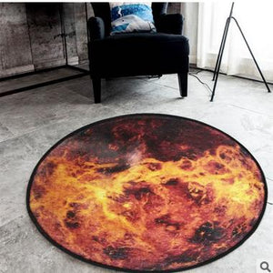 Nordic trend round suede carpet living room bedroom mat Planet earth moon rug bath fashion 60/80/100/120/150cm