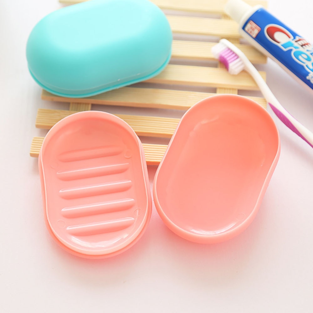 2018 New Fashion Soap Box Shower Plate Hiking Bathroom Home Case Container Travel Holder Dish New Candy Color  Hot SaleBathroom#