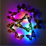 New Fashion Colorful Changing Butterfly LED Night Light Lamp Random Color Wall Stickers Home Decorations Room Party Desk Decor