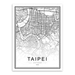 Black and White World City Map Paris London New York Poster Nordic Style Living Room Wall Art Picture Home Decor Canvas Painting