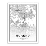 Black and White World City Map Paris London New York Poster Nordic Style Living Room Wall Art Picture Home Decor Canvas Painting