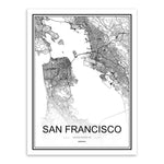 Black and White World City Map Paris London New York Poster Nordic Style Living Room Wall Art Picture Home Decor Canvas Painting