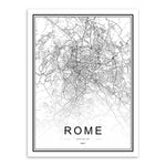 Black and White World City Map Paris London New York Poster Nordic Style Living Room Wall Art Picture Home Decor Canvas Painting