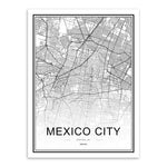 Black and White World City Map Paris London New York Poster Nordic Style Living Room Wall Art Picture Home Decor Canvas Painting