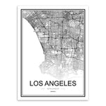Black and White World City Map Paris London New York Poster Nordic Style Living Room Wall Art Picture Home Decor Canvas Painting