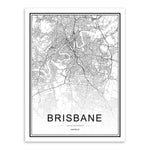 Black and White World City Map Paris London New York Poster Nordic Style Living Room Wall Art Picture Home Decor Canvas Painting