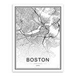 Black and White World City Map Paris London New York Poster Nordic Style Living Room Wall Art Picture Home Decor Canvas Painting