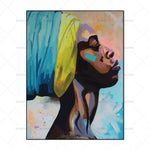 canvas painting figure Picture wall art  Picture portrait  home decor painting abstract  women picuture art poster and prints