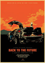 Sci-fi Back to The Future Film Propaganda Retro Kraft Poster Decorative DIY Wall Canvas Sticker Home Bar Art Posters Decor
