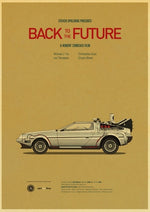 Sci-fi Back to The Future Film Propaganda Retro Kraft Poster Decorative DIY Wall Canvas Sticker Home Bar Art Posters Decor