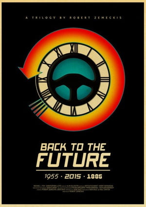 Sci-fi Back to The Future Film Propaganda Retro Kraft Poster Decorative DIY Wall Canvas Sticker Home Bar Art Posters Decor