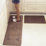 European Retro Fashion Kitchen Floor Mats Super Soft Water Absorbent and Antiskid Kitchen Rug Bathroom Doormat 2Pcs/Set