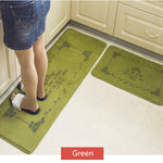 European Retro Fashion Kitchen Floor Mats Super Soft Water Absorbent and Antiskid Kitchen Rug Bathroom Doormat 2Pcs/Set