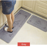 European Retro Fashion Kitchen Floor Mats Super Soft Water Absorbent and Antiskid Kitchen Rug Bathroom Doormat 2Pcs/Set