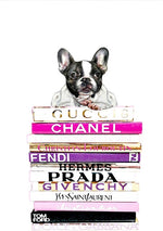 Fashion Art Book Perfume Bottle Canvas Painting Bulldog Puppy Wall Picture For Living Room Scandinavian Posters and Prints Decor