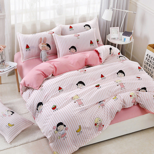 Solstice Home Textile Fashion Flamingo Tropic Duvet Cover Pillowcase Bed Sheet Child Teen Girl Colorful Bedding Linen Set 3/4Pcs