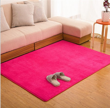 Fashion Flannel Memory Foam Solid Bedroom Living Room Area rug Gray/Red/Coffee Kitchen Floor Mats Carpet Outdoor Doormat 50x80cm
