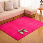 Fashion Flannel Memory Foam Solid Bedroom Living Room Area rug Gray/Red/Coffee Kitchen Floor Mats Carpet Outdoor Doormat 50x80cm