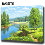 BAISITE DIY Framed Oil Painting By Numbers Animal Pictures Canvas Painting For Living Room Wall Art Home Decor