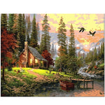 BAISITE DIY Framed Oil Painting By Numbers Landscape Pictures Canvas Painting For Living Room Wall Art Home Decor H340