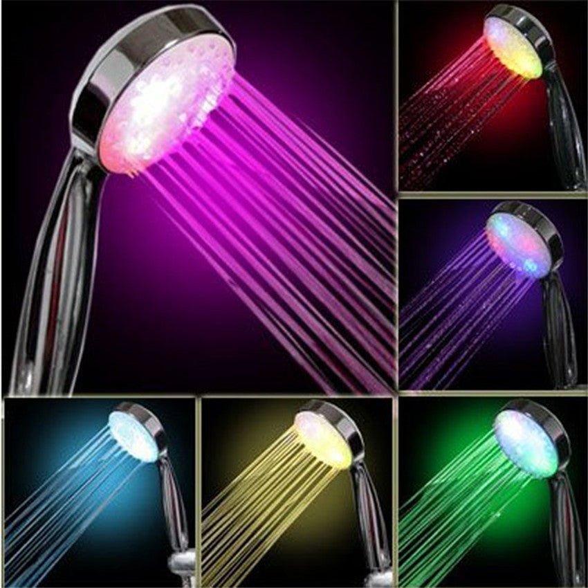 New Fashion 7 Color LED shower Head 7 Color LED Light Bright Water Bath Home Bathroom Shower Head Glow Creative Night Light L4
