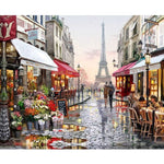 DIY PBN Paris Tower Arcylic Painting By Numbers On Canvas Framed Wall Pictures Art For Living Room Home Decoration