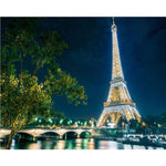 DIY PBN Paris Tower Arcylic Painting By Numbers On Canvas Framed Wall Pictures Art For Living Room Home Decoration