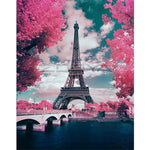 DIY PBN Paris Tower Arcylic Painting By Numbers On Canvas Framed Wall Pictures Art For Living Room Home Decoration