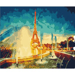 DIY PBN Paris Tower Arcylic Painting By Numbers On Canvas Framed Wall Pictures Art For Living Room Home Decoration