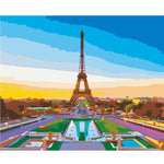 DIY PBN Paris Tower Arcylic Painting By Numbers On Canvas Framed Wall Pictures Art For Living Room Home Decoration