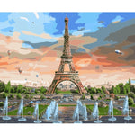 DIY PBN Paris Tower Arcylic Painting By Numbers On Canvas Framed Wall Pictures Art For Living Room Home Decoration