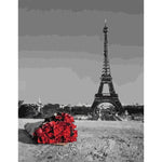 DIY PBN Paris Tower Arcylic Painting By Numbers On Canvas Framed Wall Pictures Art For Living Room Home Decoration