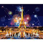 DIY PBN Paris Tower Arcylic Painting By Numbers On Canvas Framed Wall Pictures Art For Living Room Home Decoration