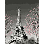 DIY PBN Paris Tower Arcylic Painting By Numbers On Canvas Framed Wall Pictures Art For Living Room Home Decoration