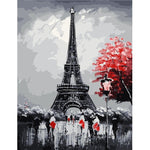 DIY PBN Paris Tower Arcylic Painting By Numbers On Canvas Framed Wall Pictures Art For Living Room Home Decoration