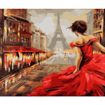 DIY PBN Paris Tower Arcylic Painting By Numbers On Canvas Framed Wall Pictures Art For Living Room Home Decoration