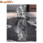 RUOPOTY Frame Tiger Animals DIY Painting By Numbers Wall Art Picture Acrylic Canvas Painting For Home Decoration Drop Shipping
