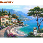 RUOPOTY Frame Tiger Animals DIY Painting By Numbers Wall Art Picture Acrylic Canvas Painting For Home Decoration Drop Shipping