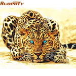RUOPOTY Frame Tiger Animals DIY Painting By Numbers Wall Art Picture Acrylic Canvas Painting For Home Decoration Drop Shipping
