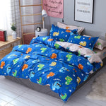 Solstice Home Textile Boy Kid Teen Bedding Sets Cosmic Planet Cartoon Fashion Bedlinen Duvet Cover Pillowcase Bed Sheet 3/4Pcs