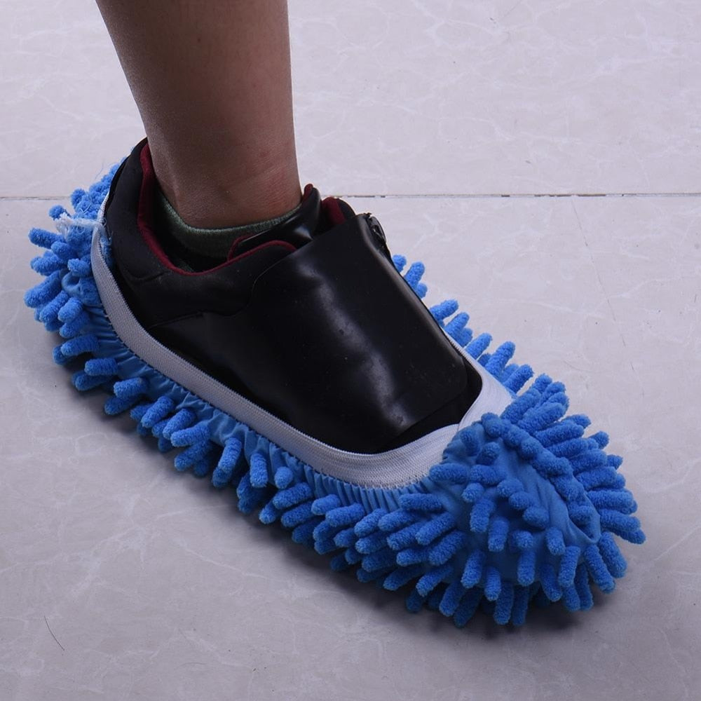 1pcs Bathroom Floor Shoes Covers Top Fashion Special Offer Polyester Solid Dust Cleaner Cleaning Mop Slipper 5 Colors