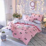 Solstice Home Textile Hot Love Bedding Sets Girl Adult Teen Linens Red Heart Fashion Duvet Cover Pillowcase Flat Bed Sheet Queen