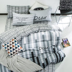Bedding Set 100% cotton fashion simple style striped lattice 4pcs/3pcs Duvet Cover Sets Bed Linen Flat Bed Sheet Home Textile