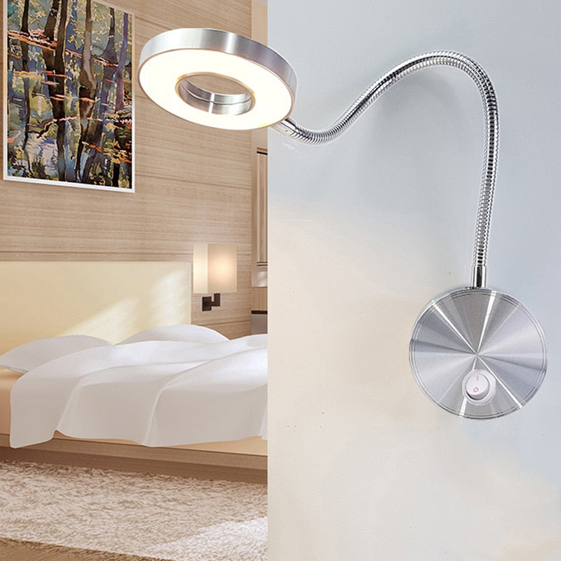 5W LED Hoses Wall Lamp Flexible Home Hotel Bedside Reading Lamp Wall Light Modern Fashion Book Lights Aluminum LED Bulbs