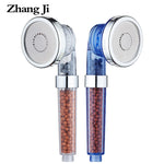 ZhangJi 3 Function Adjustable Jetting Shower Head Bathroom High Pressure Water Handheld Saving Anion Filter SPA Shower Heads