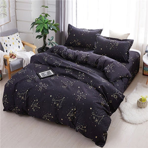 Fashion bedding set bed linen set leopard duvet cover bed sheet pillowcases black queen bedding set summer bed set pastoral home