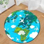 Nordic trend round suede carpet living room bedroom mat Planet earth moon rug bath fashion 60/80/100/60/40m